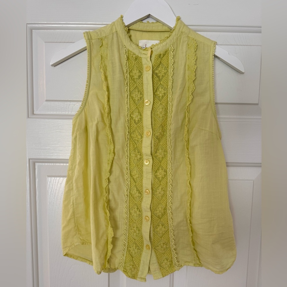 Anthro Yellow Blouse